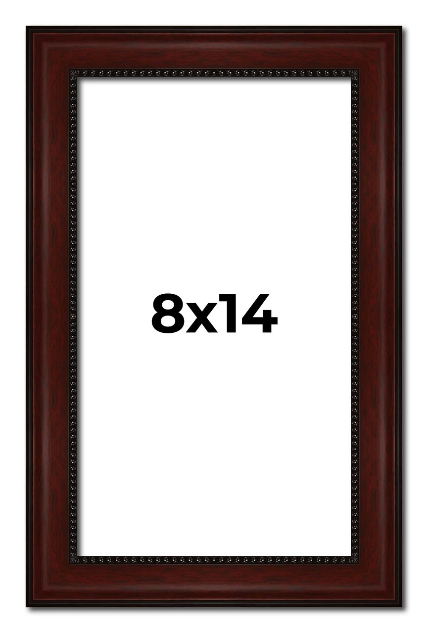 Photo Size Distressed Brown Picture Frame - UV Acrylic, Foam Board Backing, Hanging Hardware
